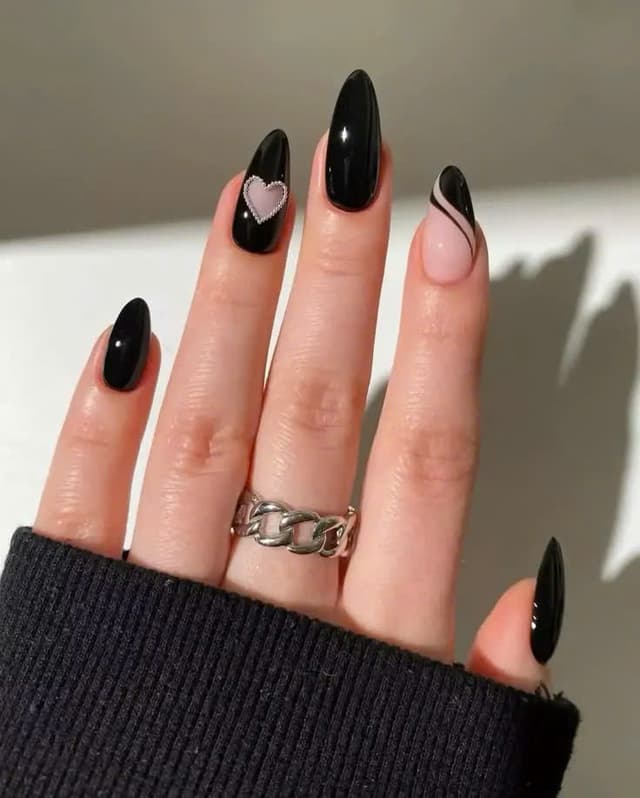 Black heart nail