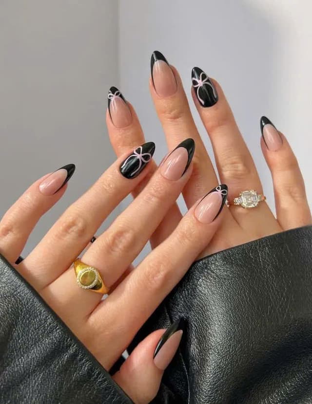 Black french nails